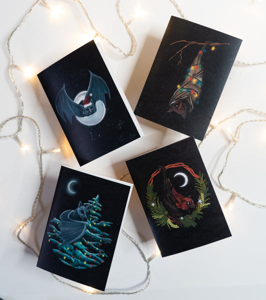 Set of 12 Bat Christmas Cards