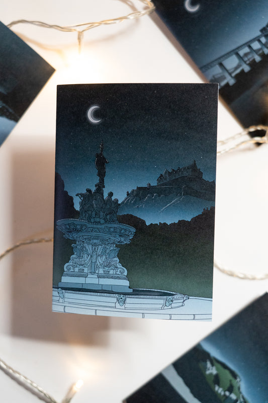 Ross Fountain Edinburgh Castle Greetings Card