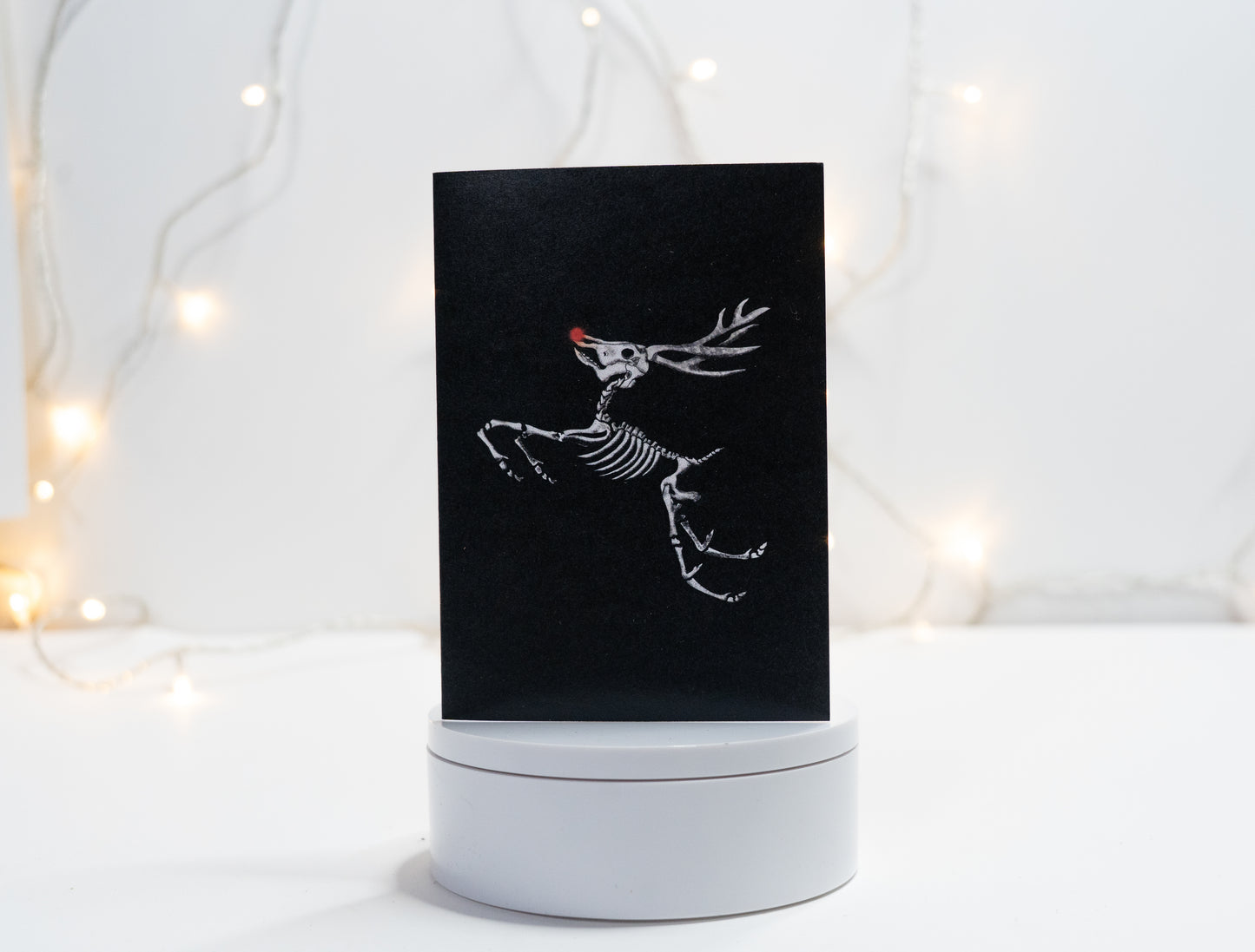 Rudolph Skeleton Gothic Christmas Card