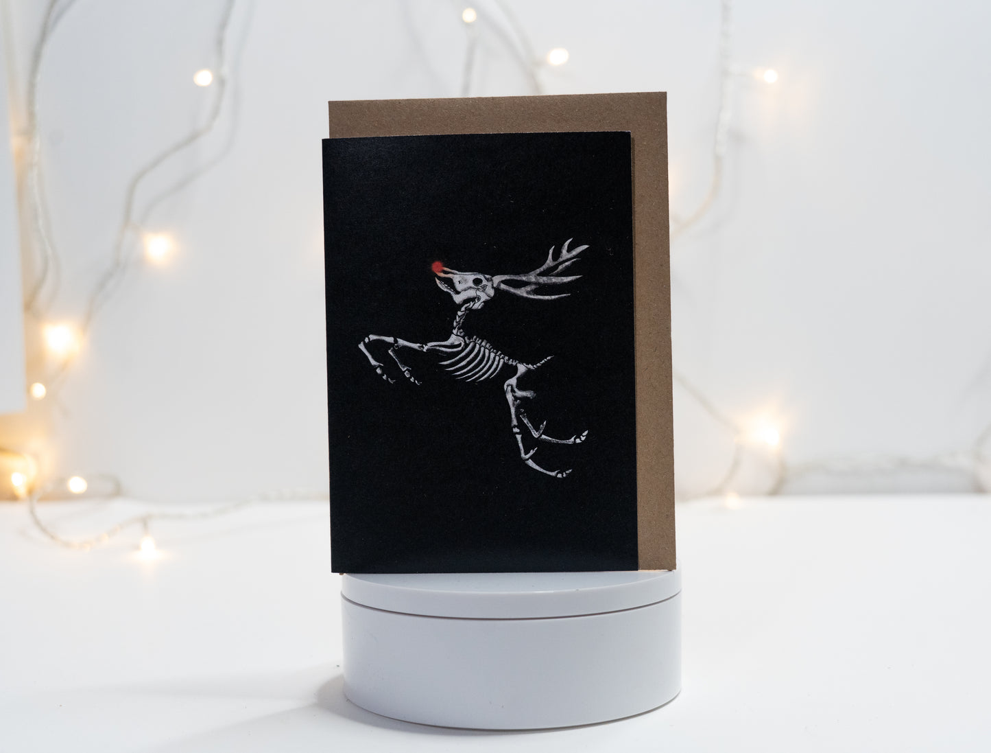 Rudolph Skeleton Gothic Christmas Card