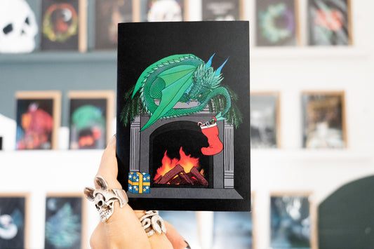 Cozy Dragon Christmas Card