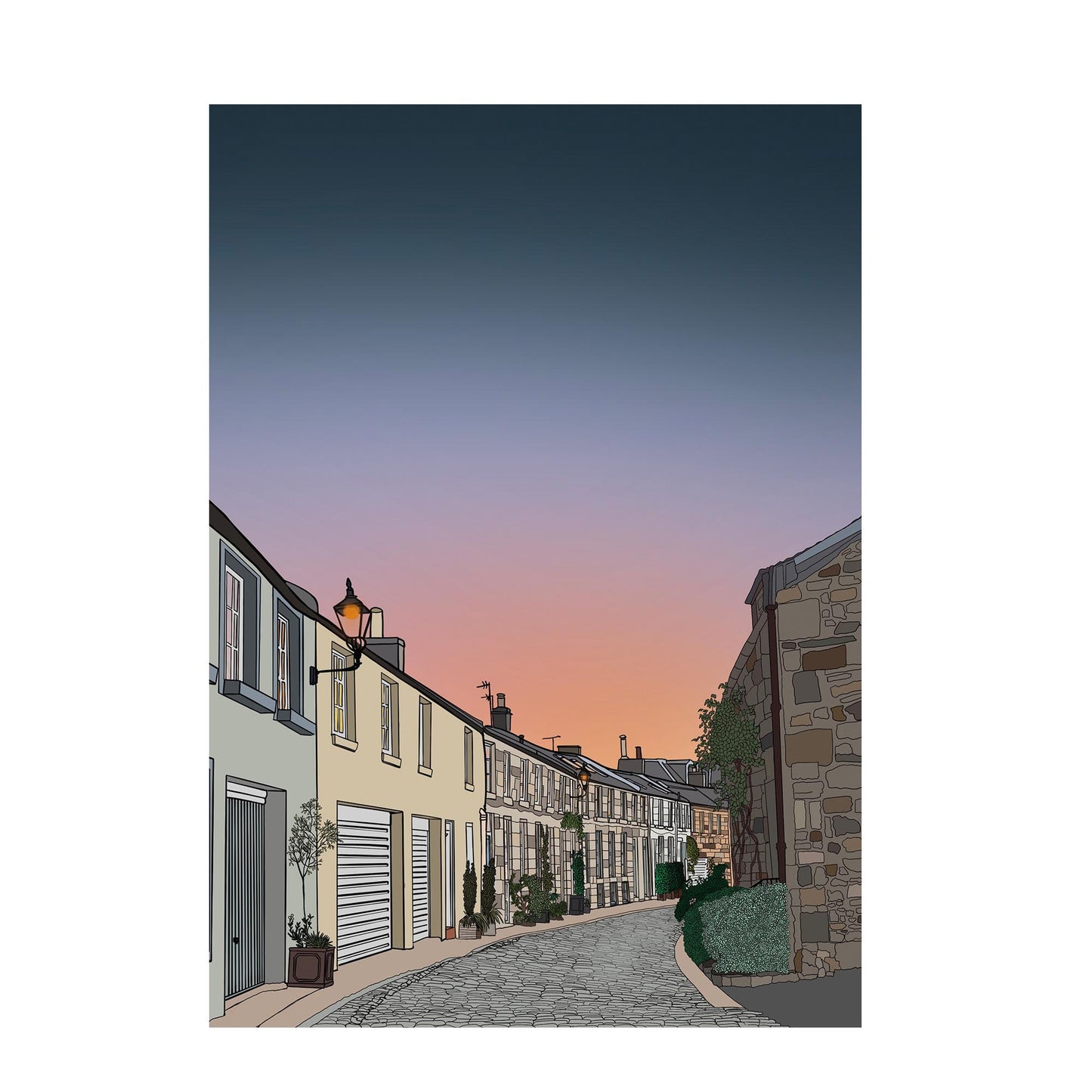 Circus Lane Sunset Edinburg Art Print