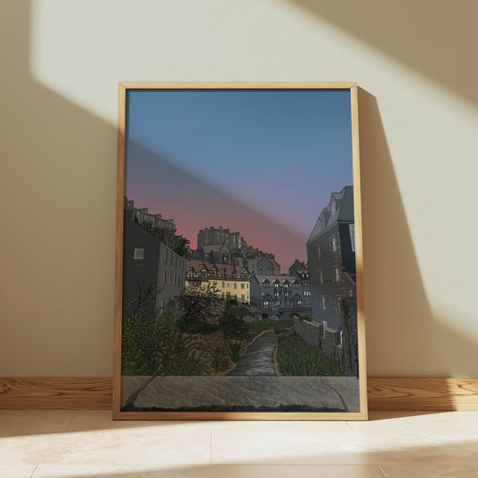 Dean Village Sunset Edinburgh Art Print