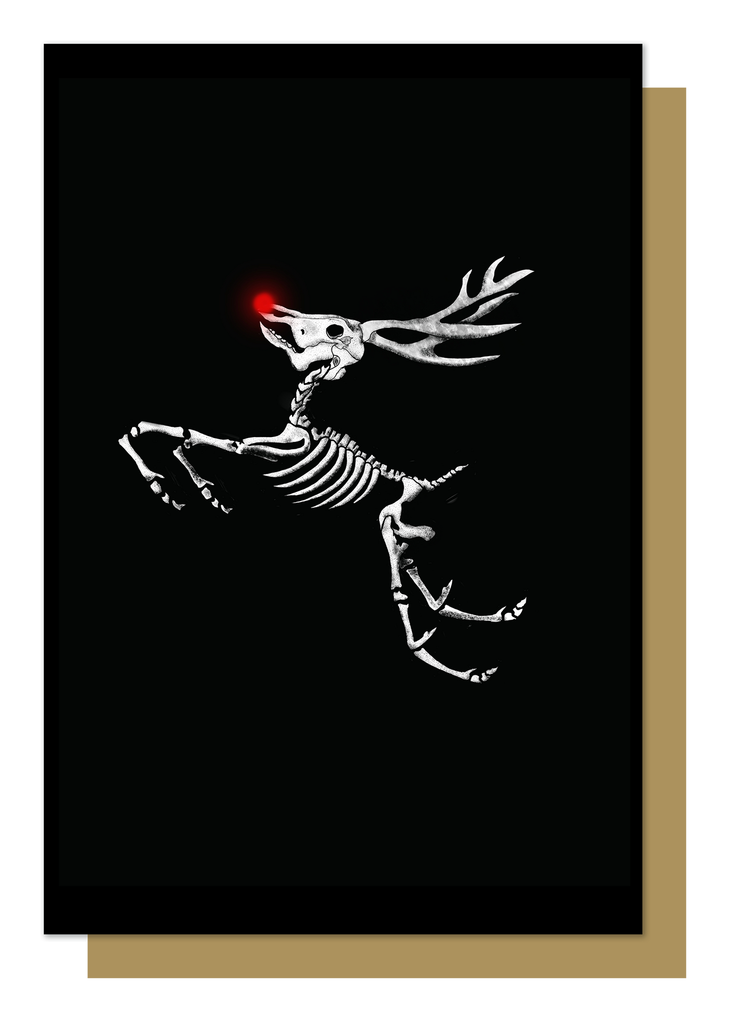 Rudolph Skeleton Gothic Christmas Card