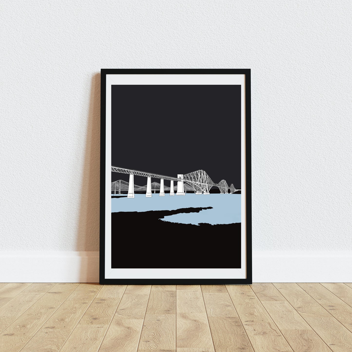 Forth Bridges Art Print Block Colour