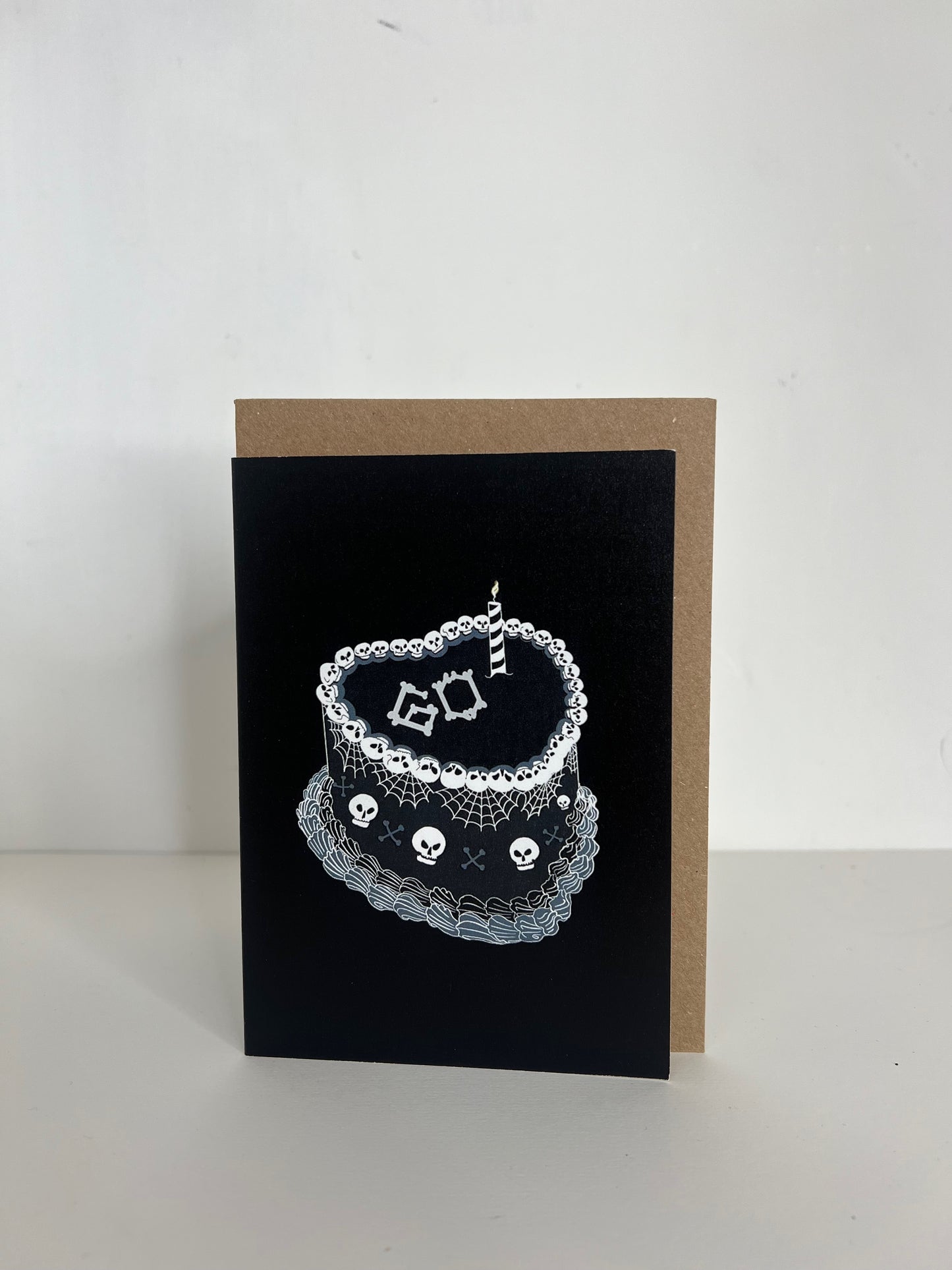60th Gothic Birthday Cake Greetings Card