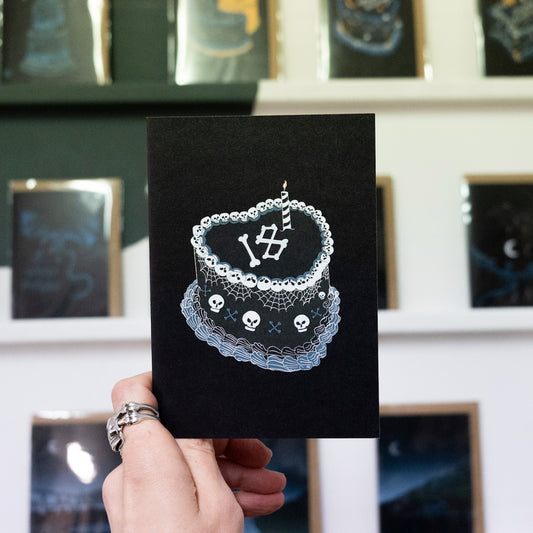 18th Gothic Birthday Cake Greetings Card