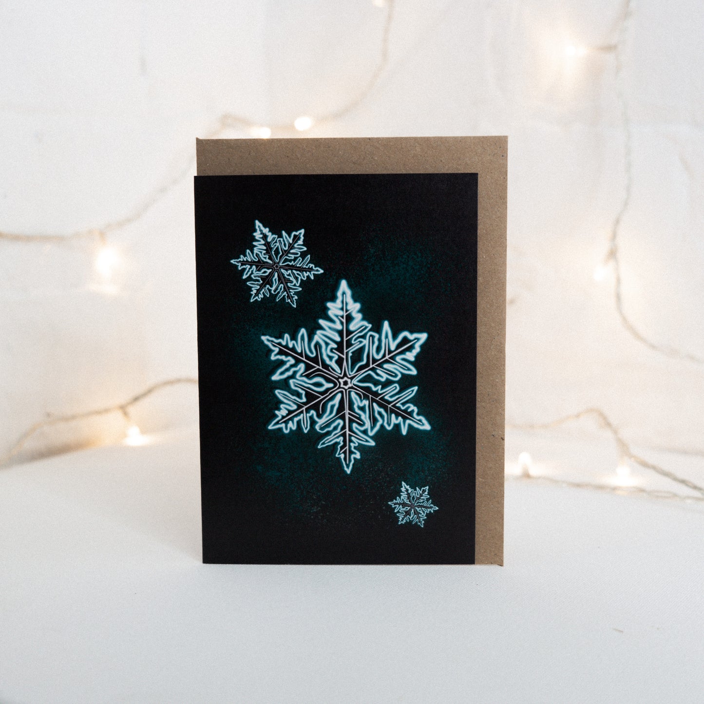 Neon Snowflake Christmas Card