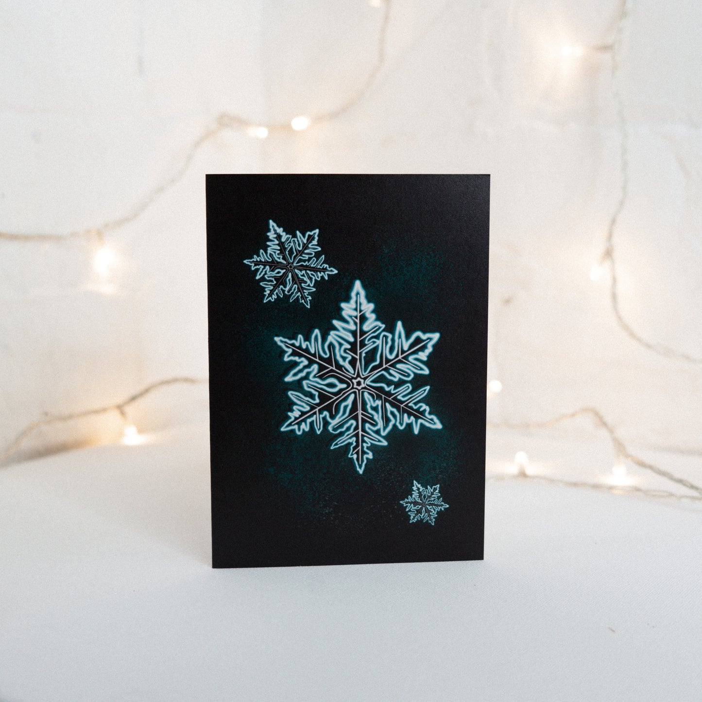 Neon Snowflake Christmas Card