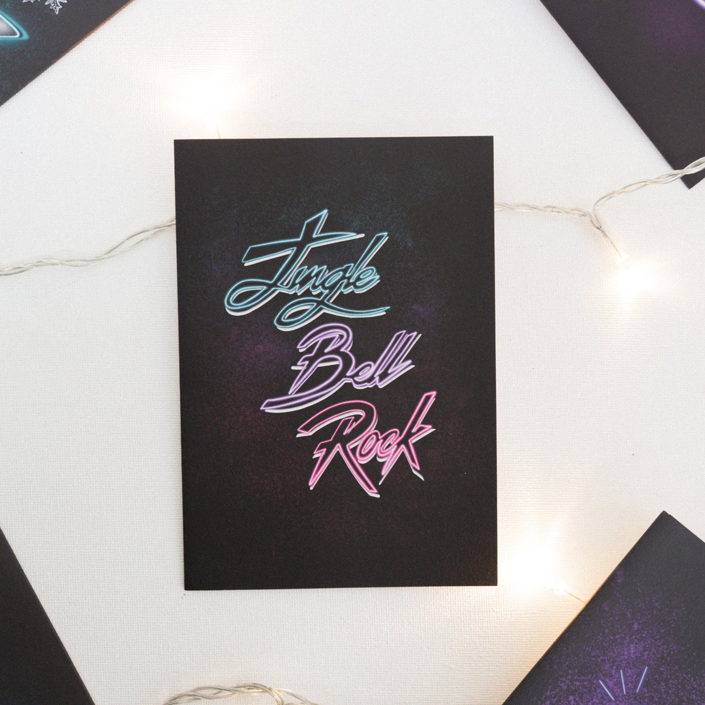 Jingle Bell Rock Neon Christmas Card