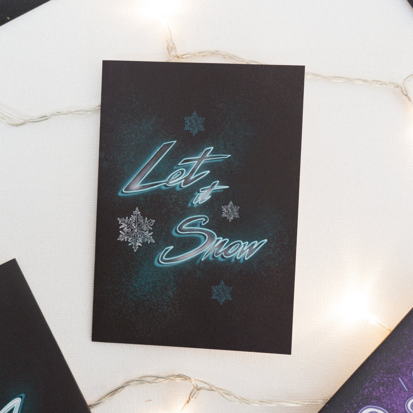 Let it Snow Neon Christmas Card