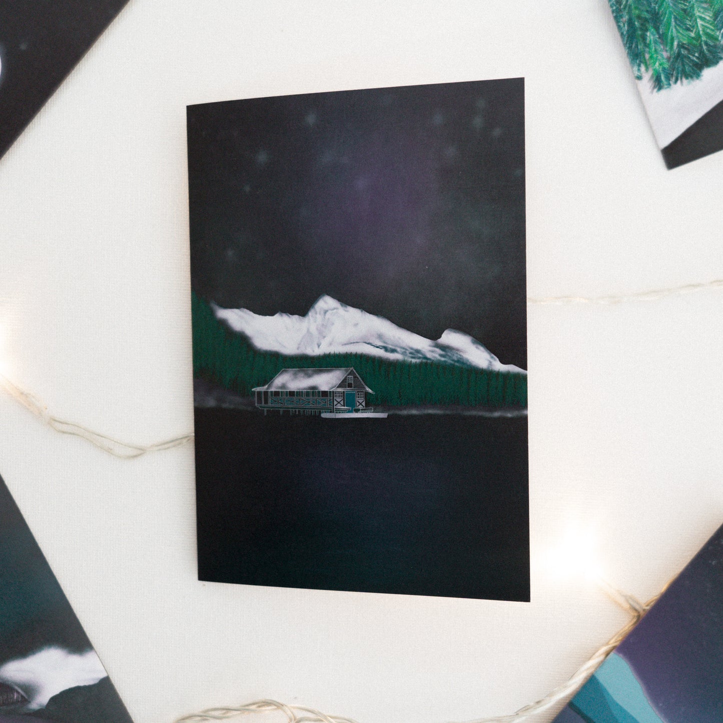 Winter Lake Scene Christmas Card