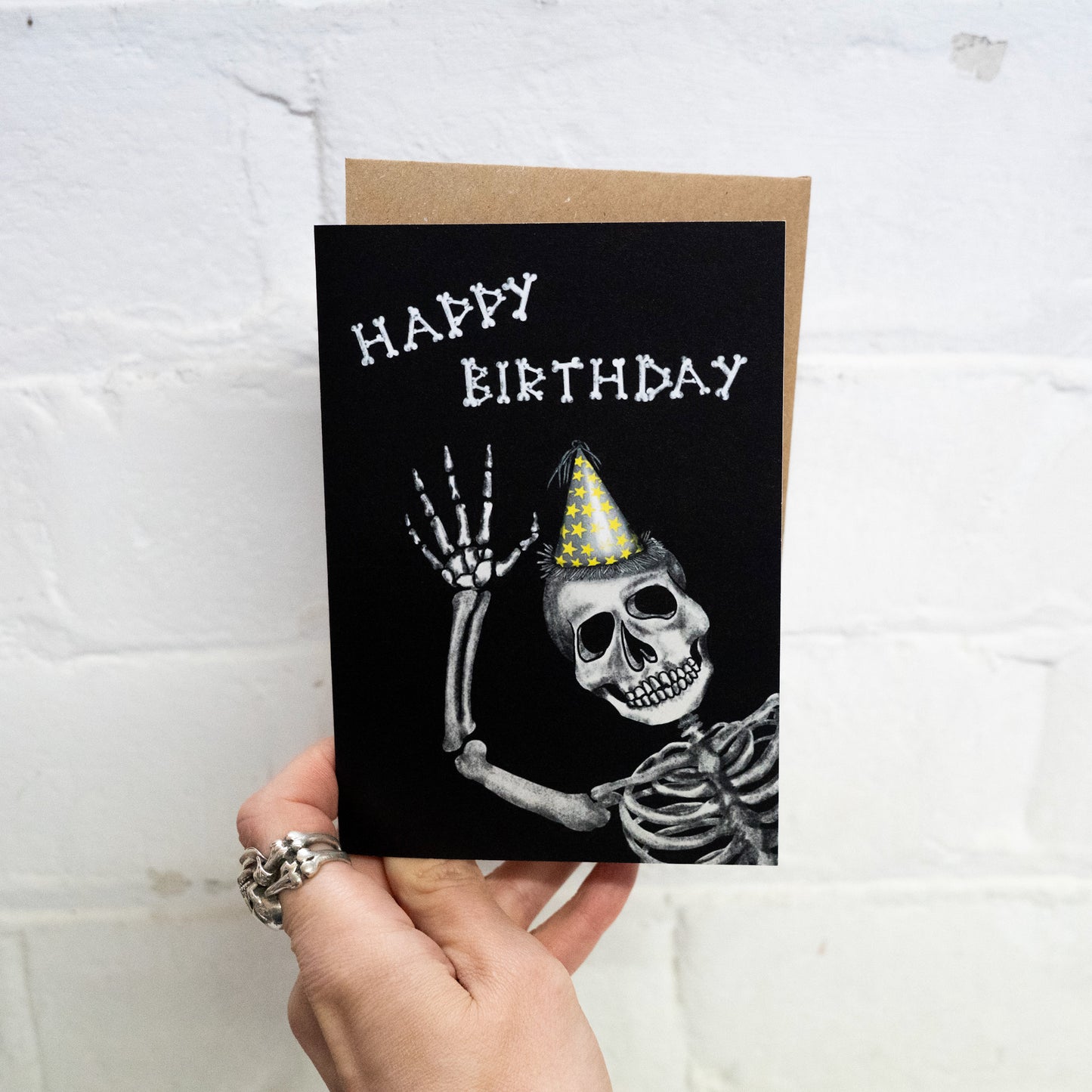Happy Birthday Skeleton Gothic Greetings Card
