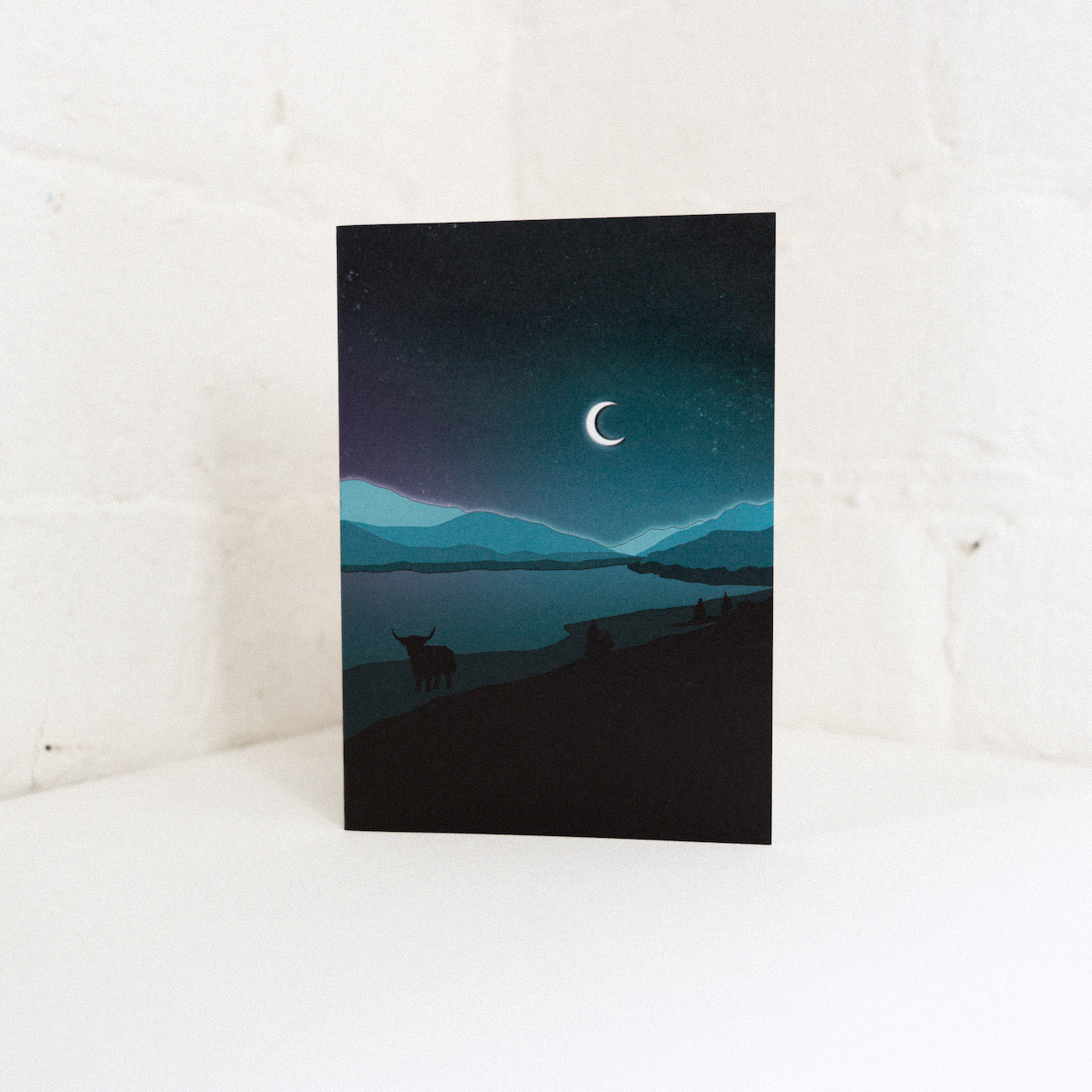 Highland Cow Loch Cluanie, Scotland Greetings Card