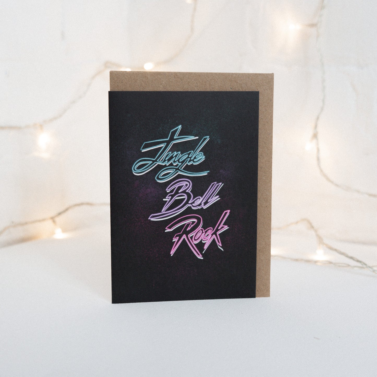 Jingle Bell Rock Neon Christmas Card