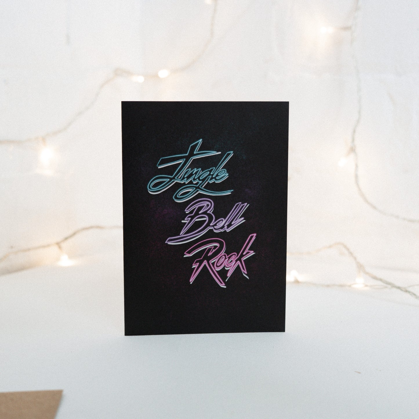 Jingle Bell Rock Neon Christmas Card