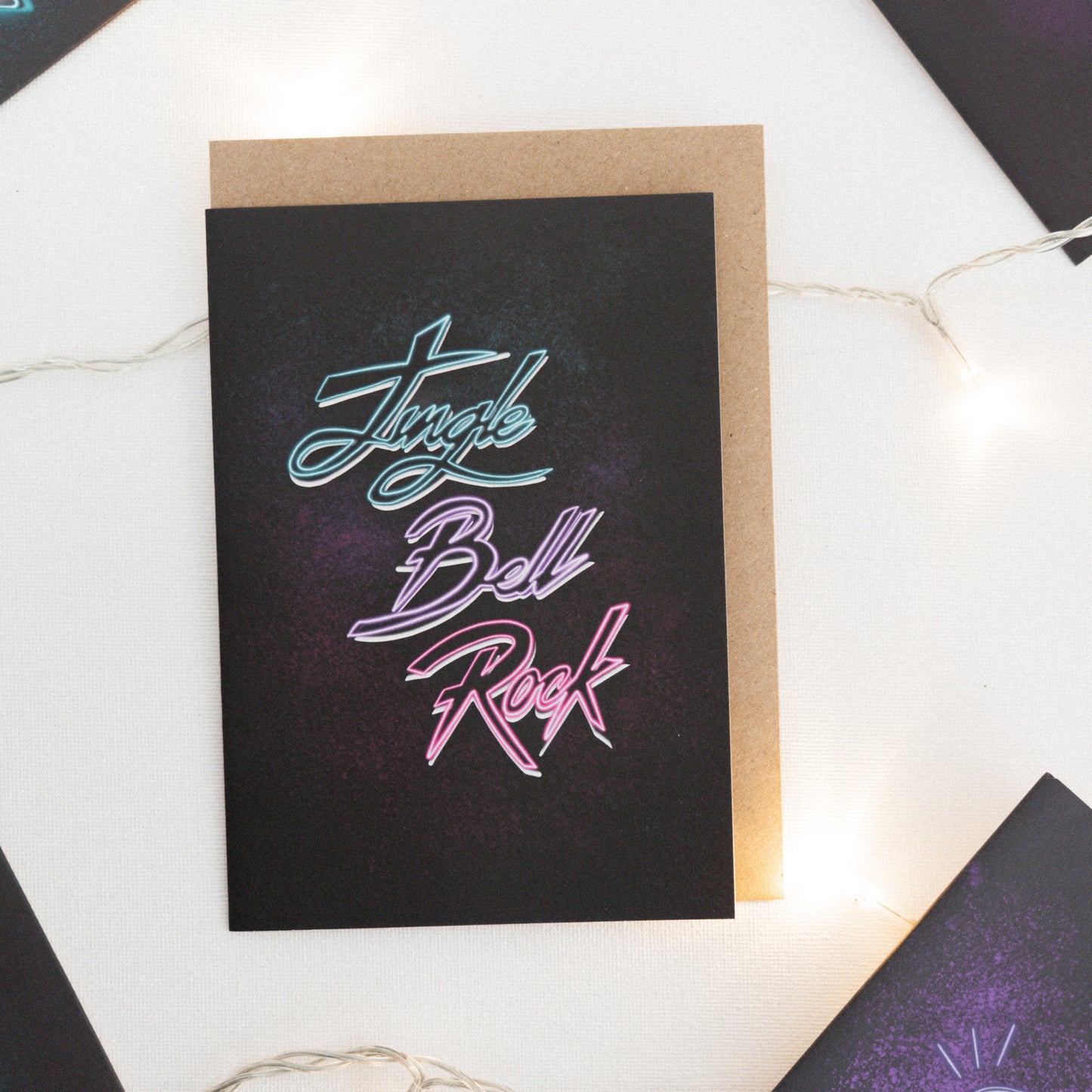 Jingle Bell Rock Neon Christmas Card