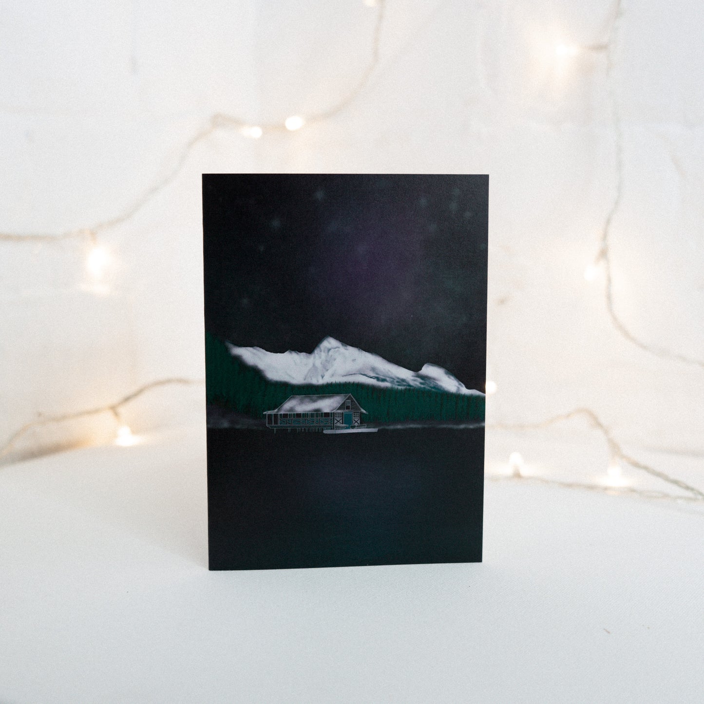 Winter Lake Scene Christmas Card