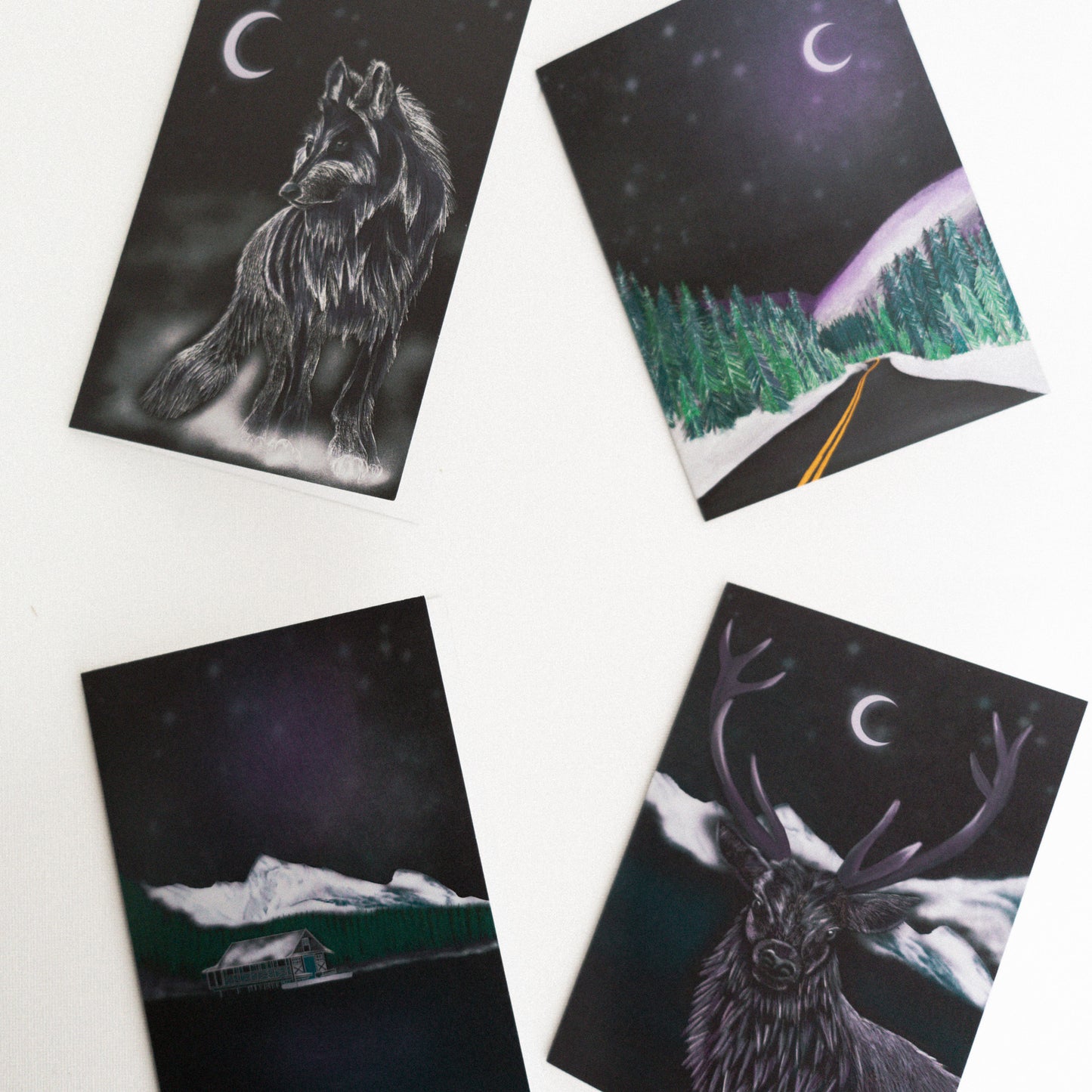 Set of 12 Winter Landscape Christmas Cards