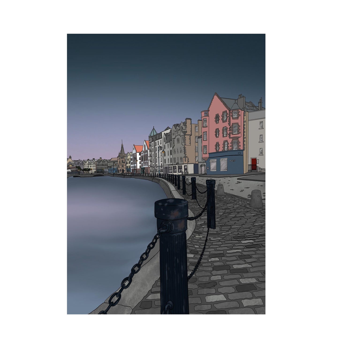 Leith Shore Sunset Edinburgh Art Print