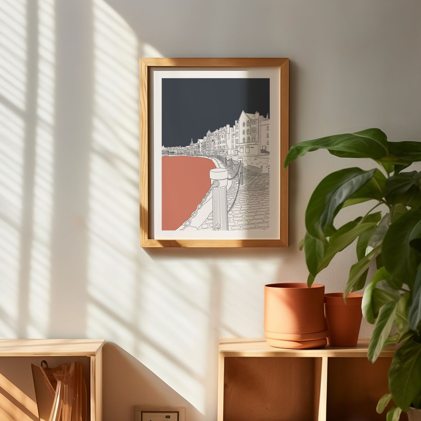 Leith Shore Edinburgh Colour Block Art Print