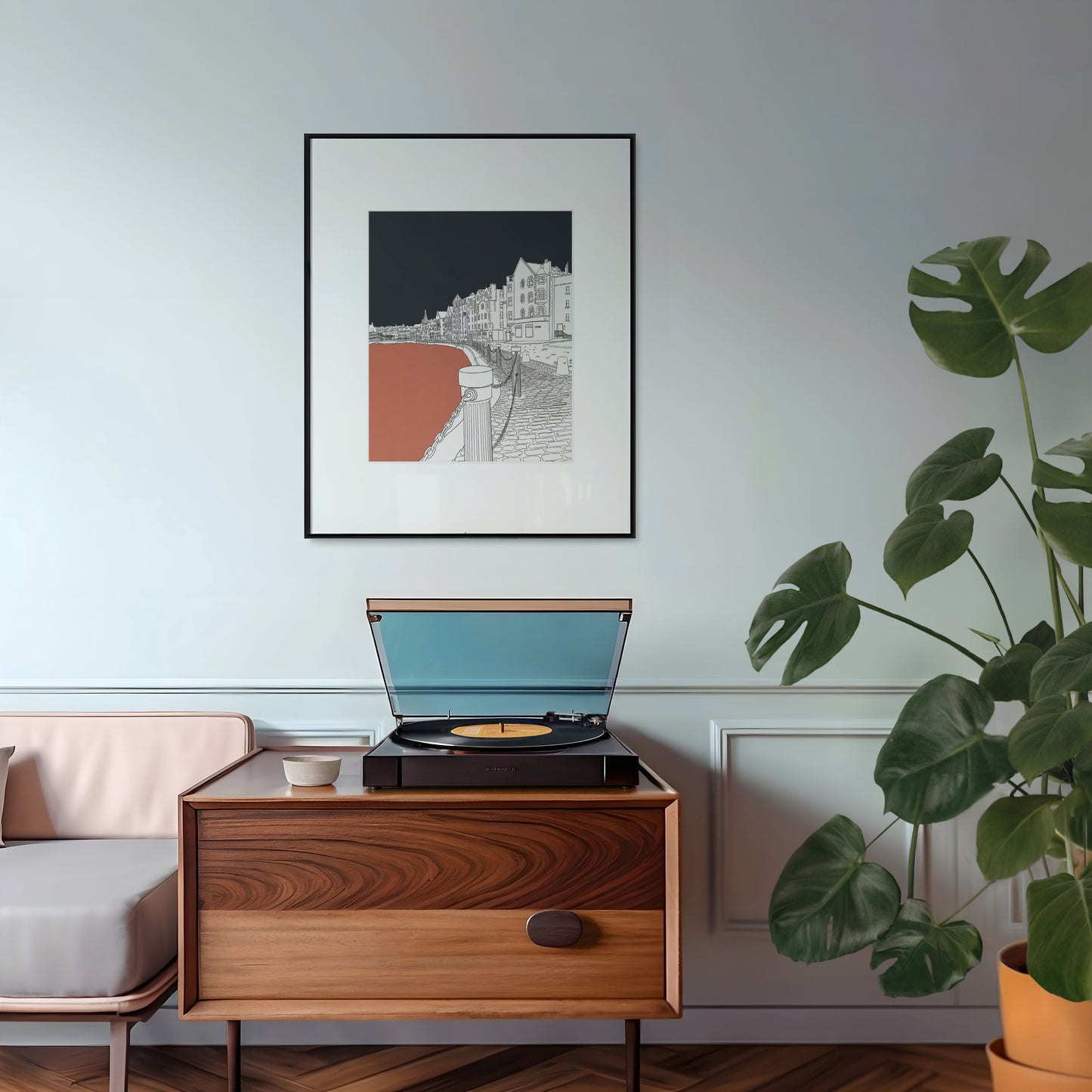 Leith Shore Edinburgh Colour Block Art Print