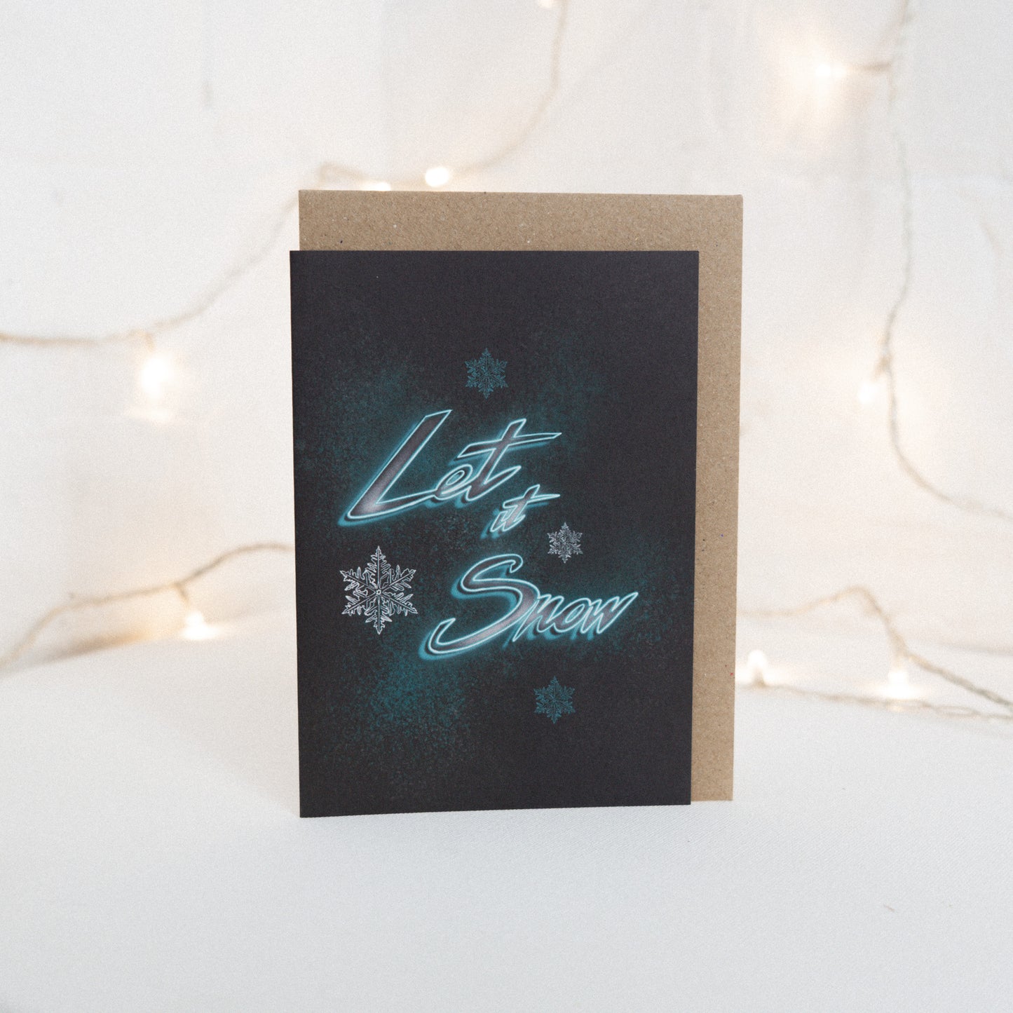 Let it Snow Neon Christmas Card