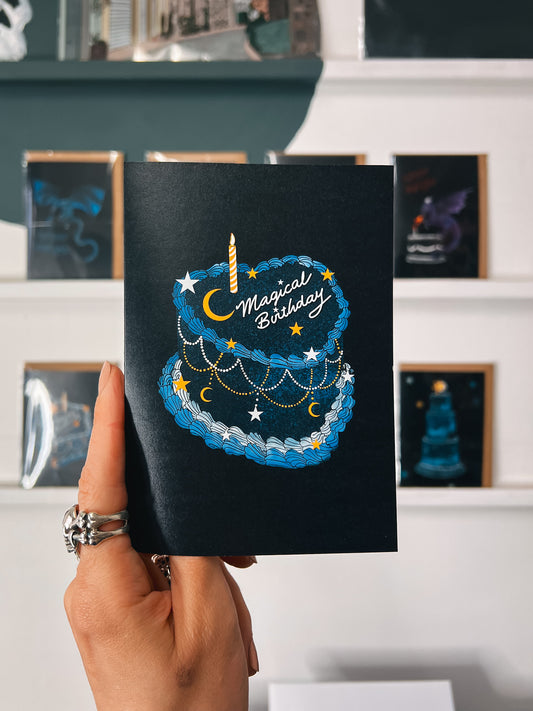 Magical Birthday Heart Cake Card