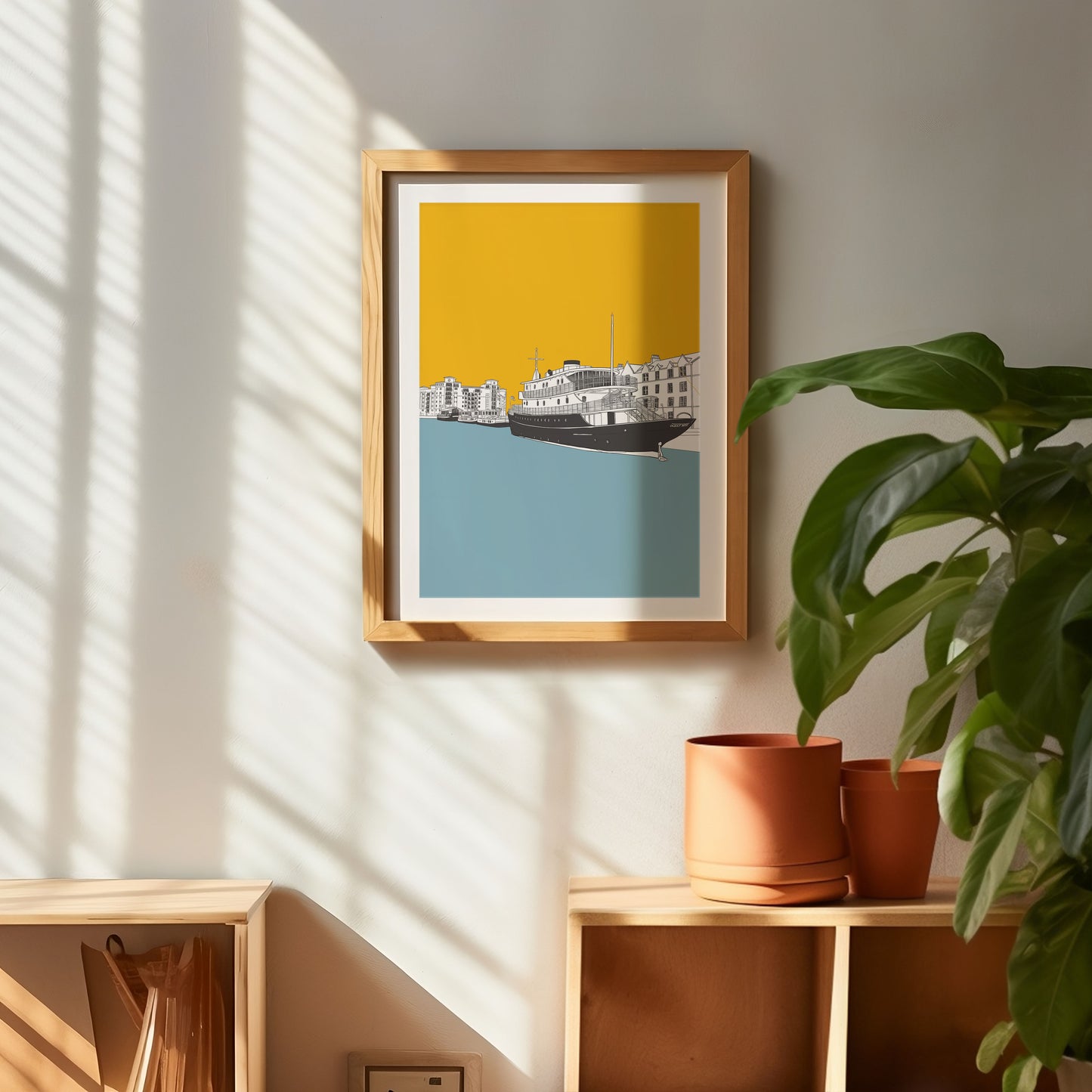 Ocean Mist, Leith Shore Edinburgh Art Print Yellow