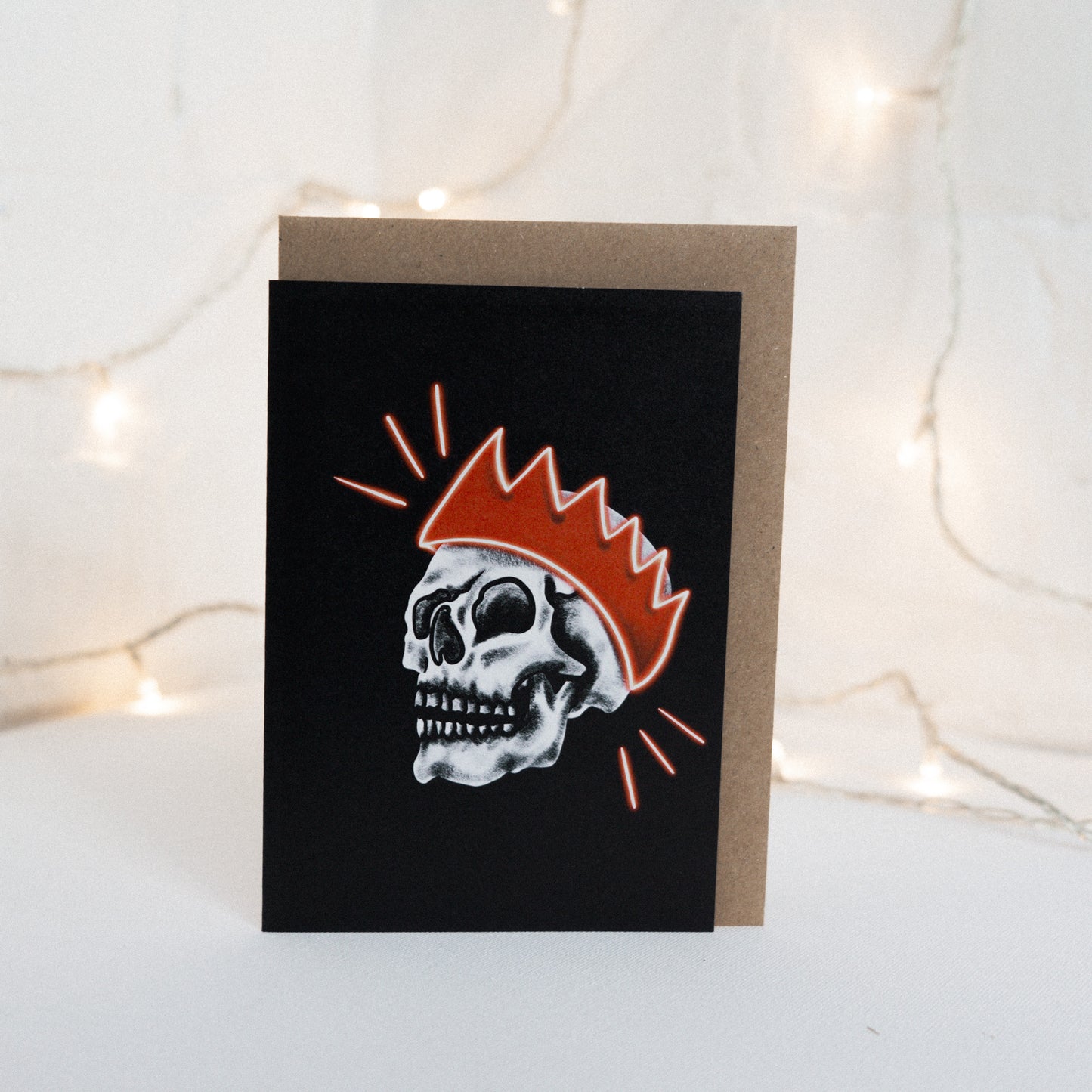 Skull With Hat Gothic Christmas Card