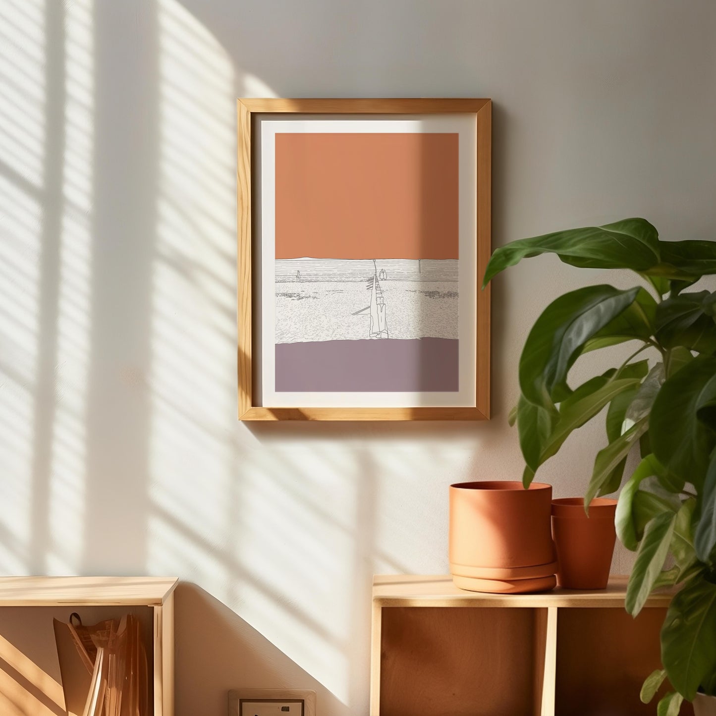 Portobello Beach Edinburgh Art Print Block Colour