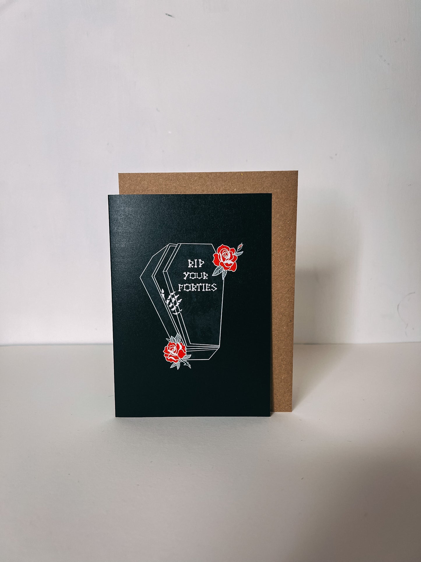 RIP Your Forties Coffin Gothic 50th Birthday Card