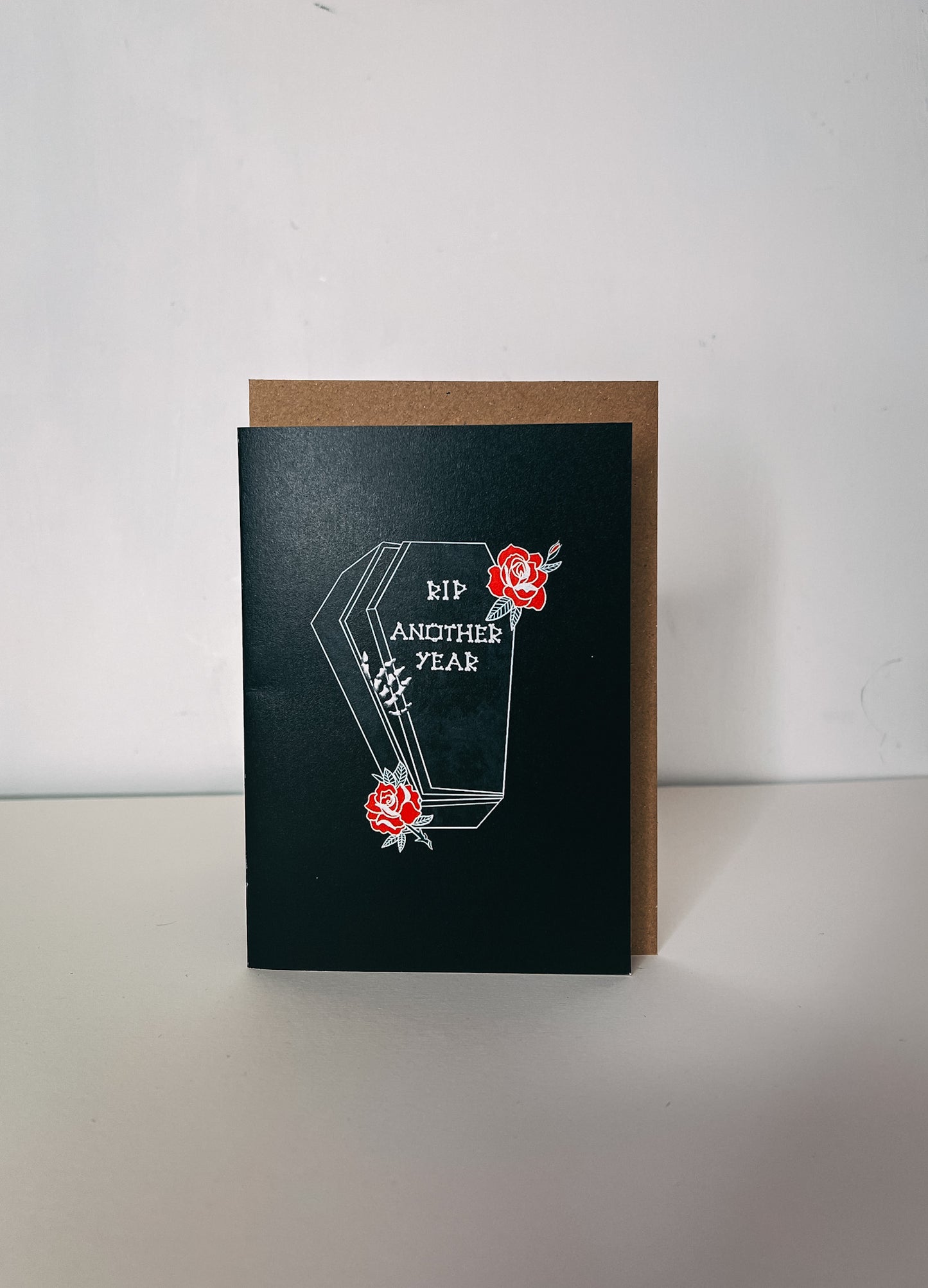 RIP Another Year Coffin Gothic Birthday Card