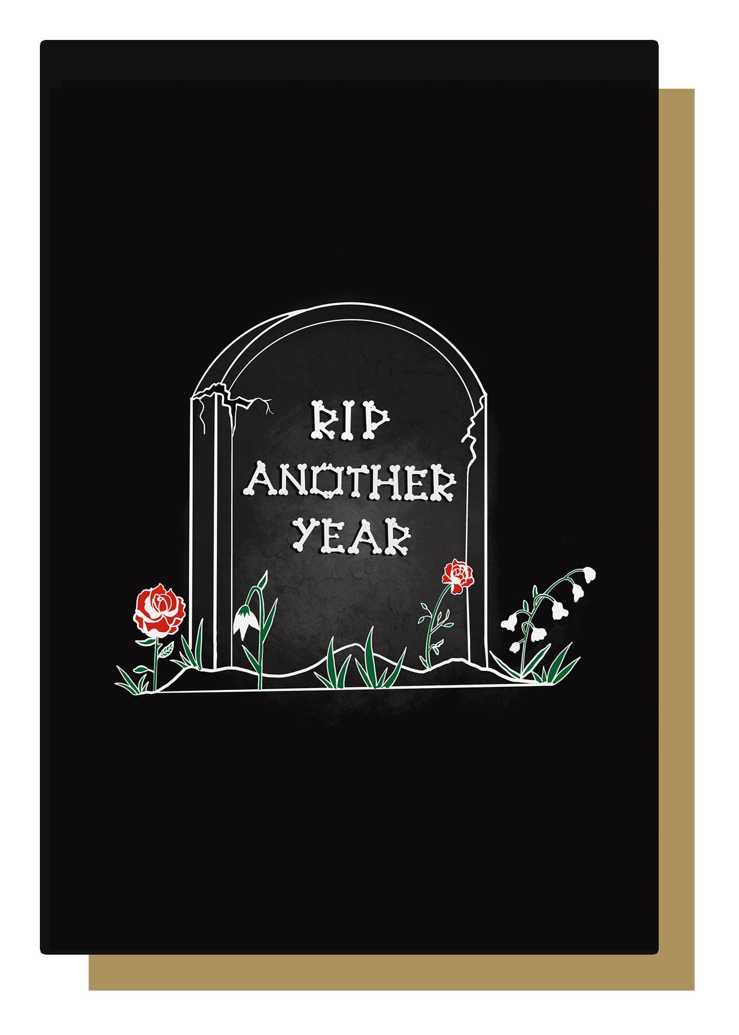 RIP Another Year Gravestone Gothic Birthday Card