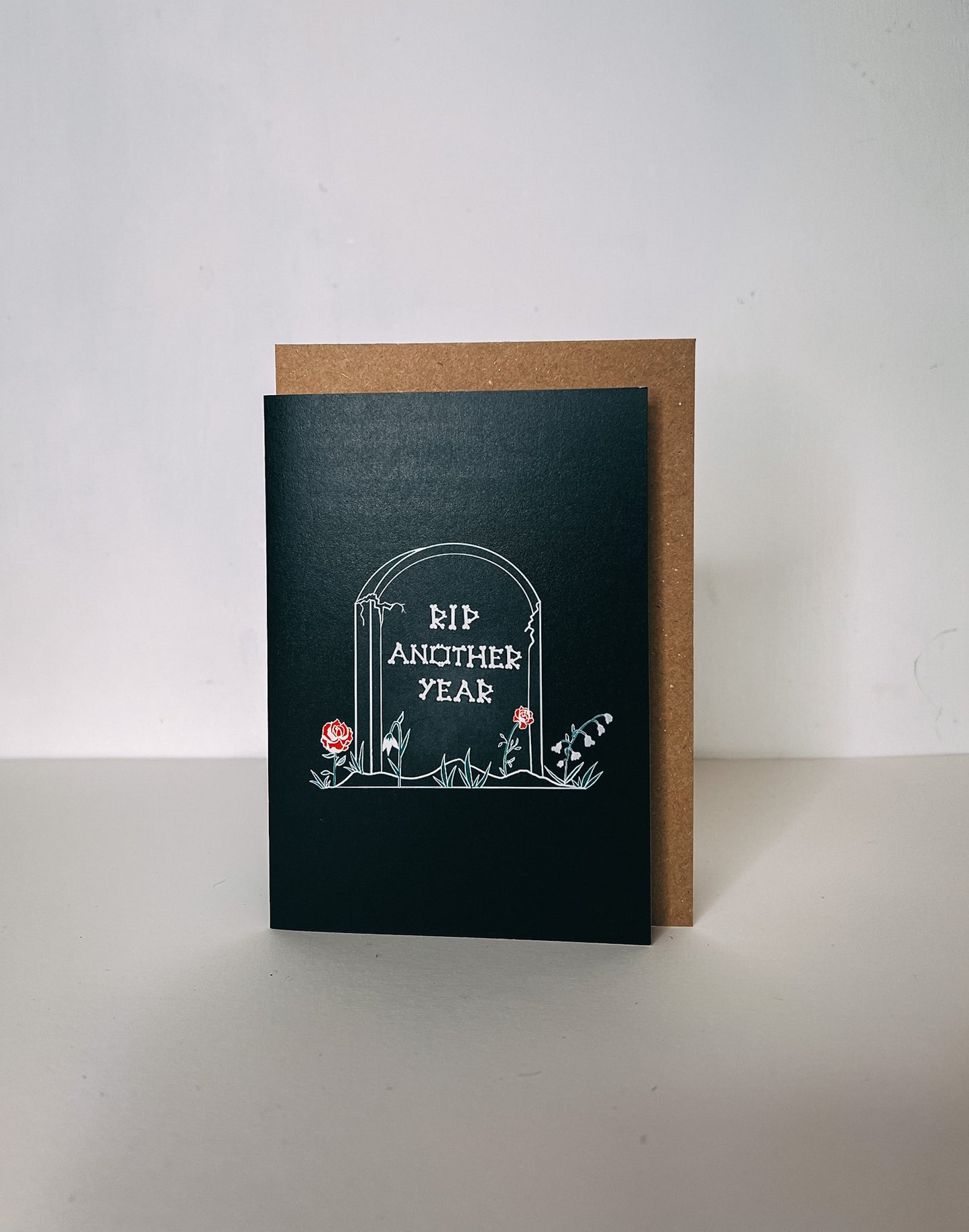 RIP Another Year Gravestone Gothic Birthday Card