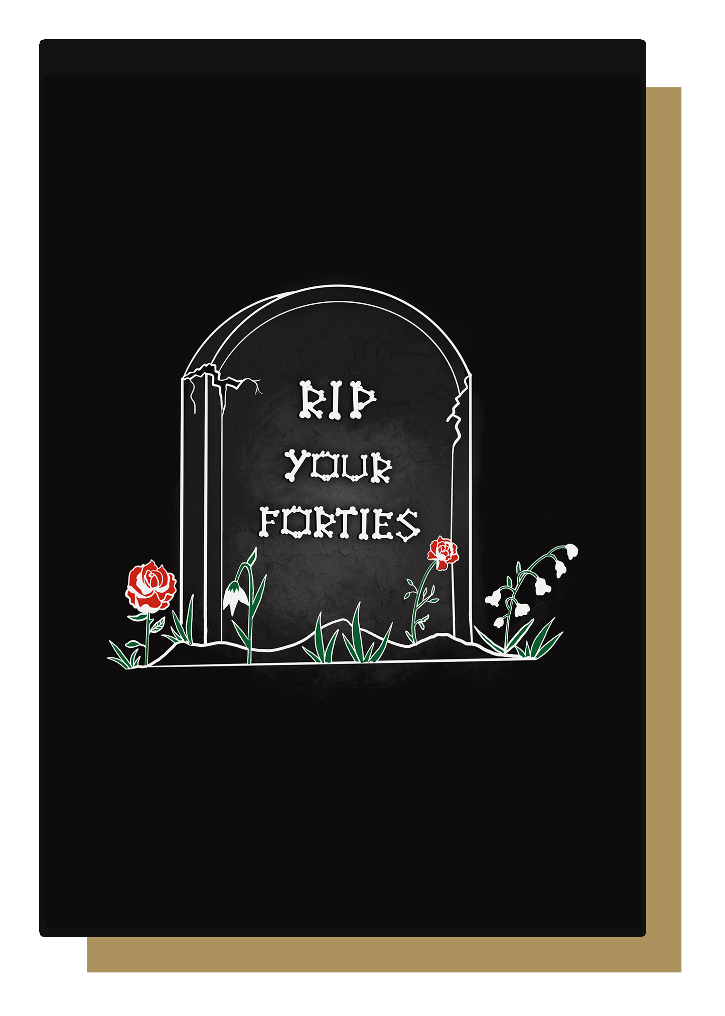 RIP Your Forties Gravestone Gothic 50th Birthday Card