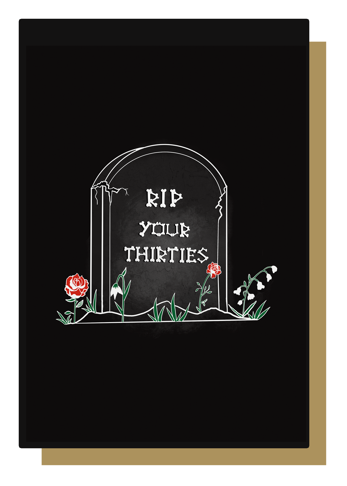 RIP Your Thirties Gravestone Gothic 40th Birthday Card