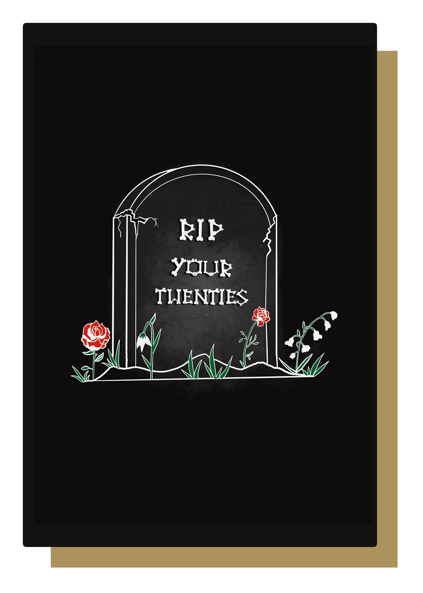 RIP Your Twenties Gravestone Gothic 30th Birthday Card
