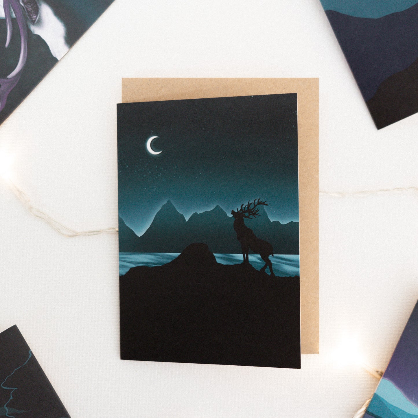 Stag at Grampian Mountain Scotland Greetings Card