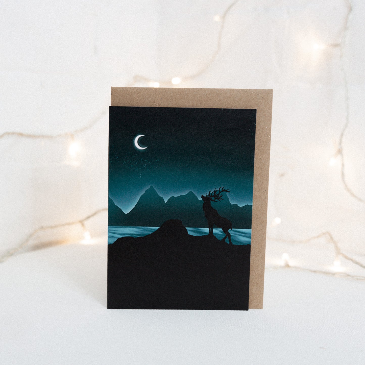 Stag at Grampian Mountain Scotland Greetings Card