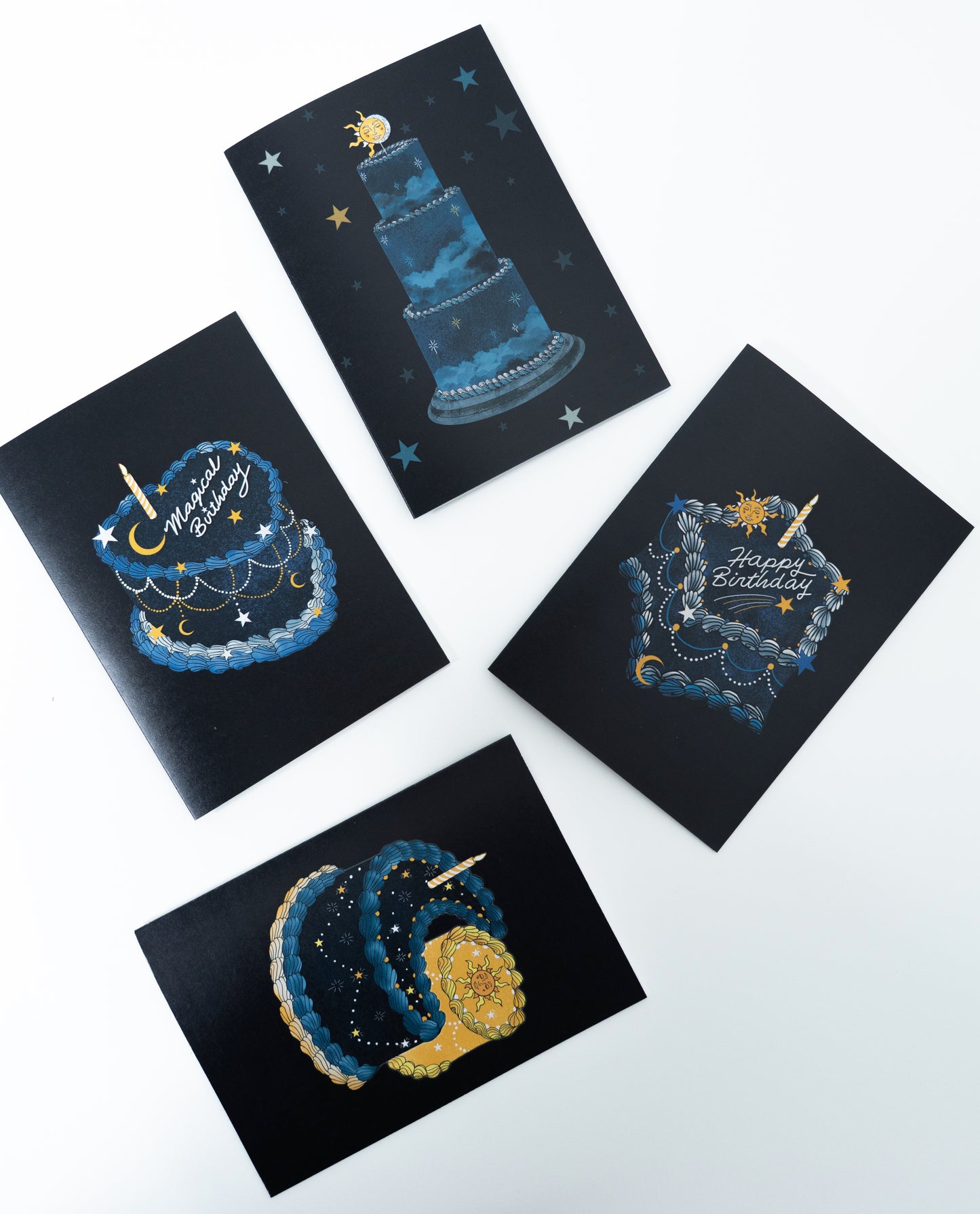 Sun, Moon and Stars Tier Cake Greetings Card