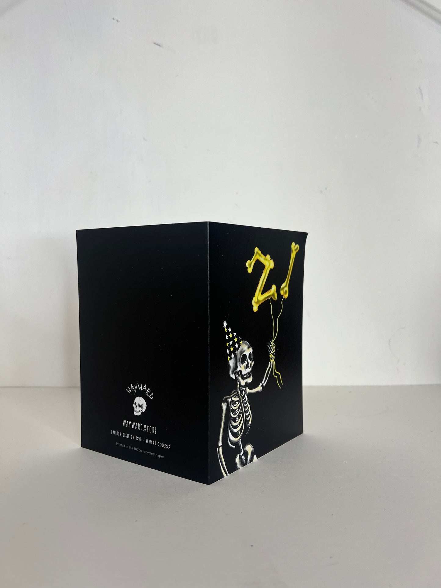 21st Balloon Skeleton Gothic Birthday Card