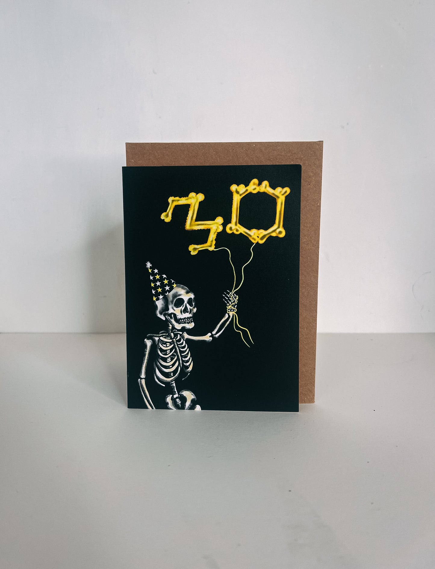 30 Balloon Skeleton Gothic Birthday Card