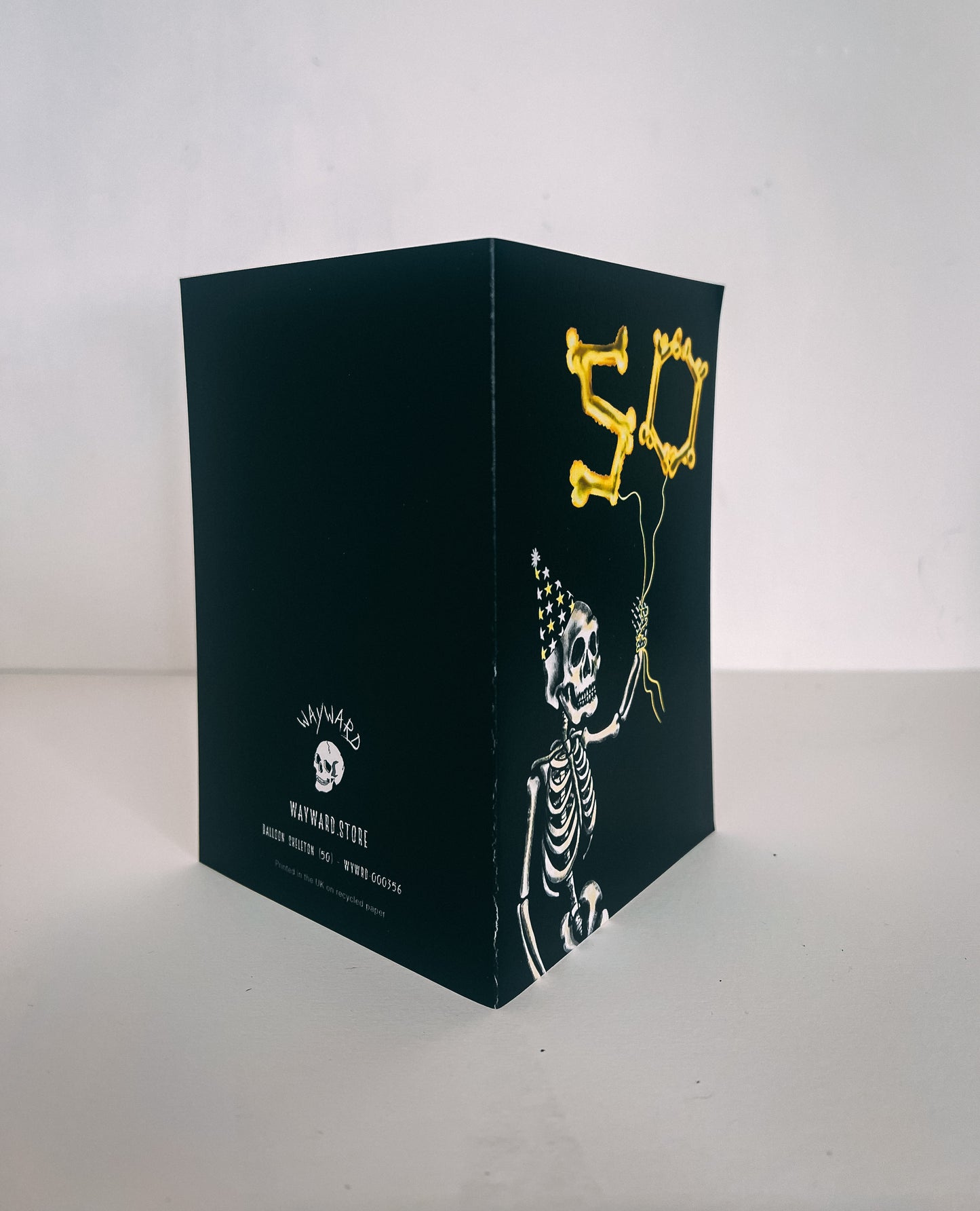 50 Balloon Skeleton Gothic Birthday Card