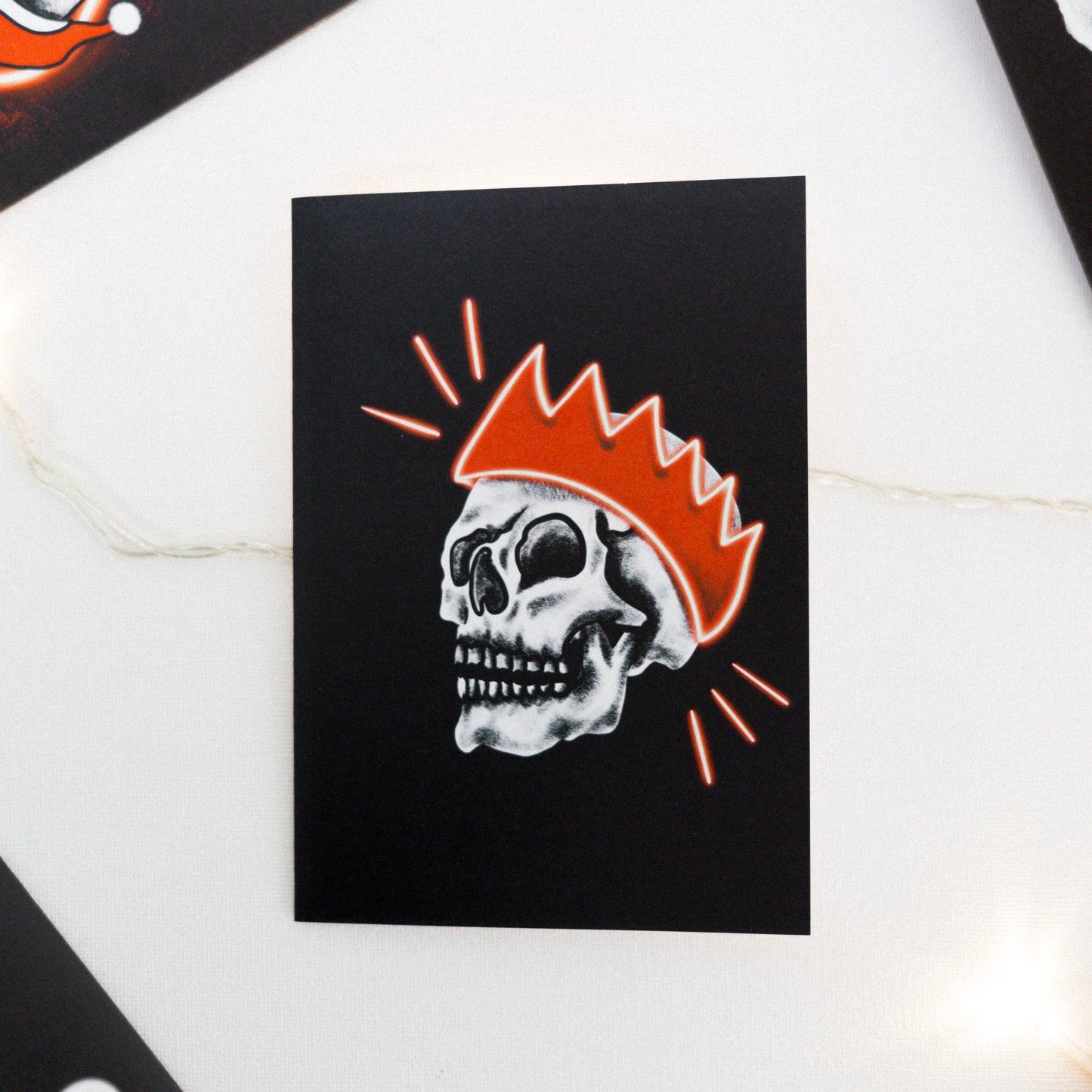 Skull With Hat Gothic Christmas Card