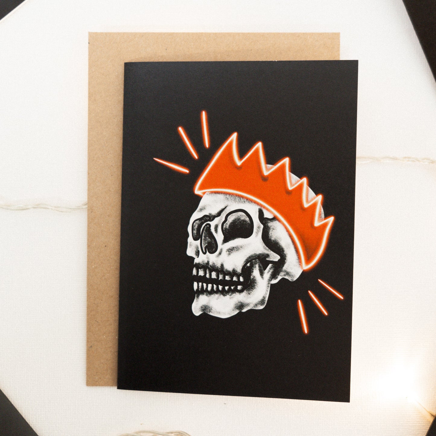 Skull With Hat Gothic Christmas Card