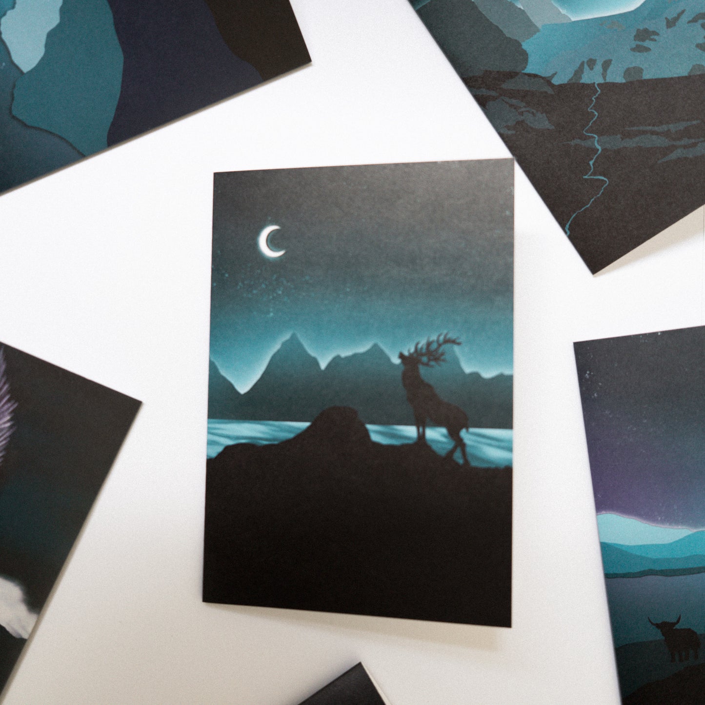 Stag at Grampian Mountain Scotland Greetings Card