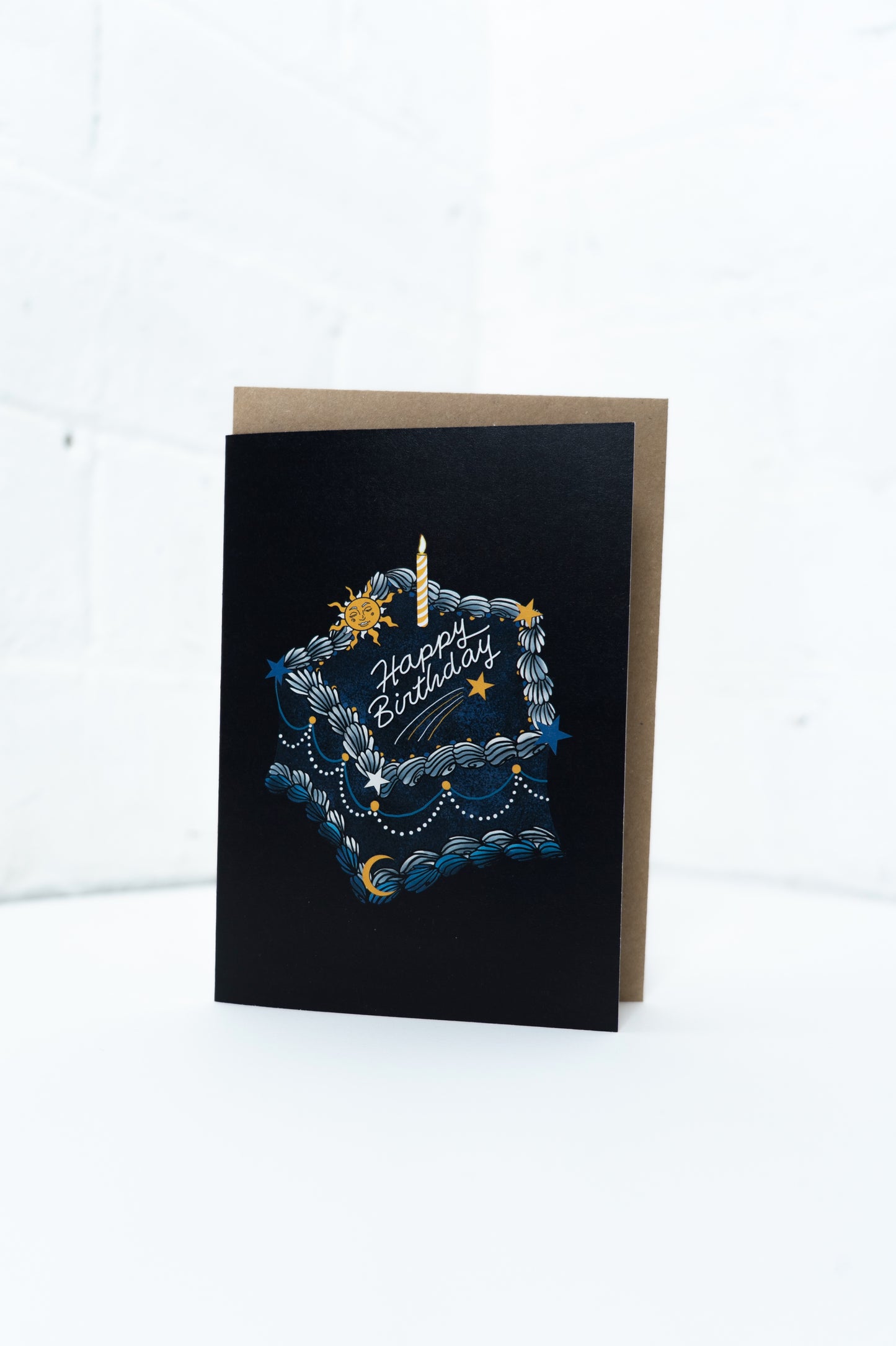 Star Happy Birthday Cake Card