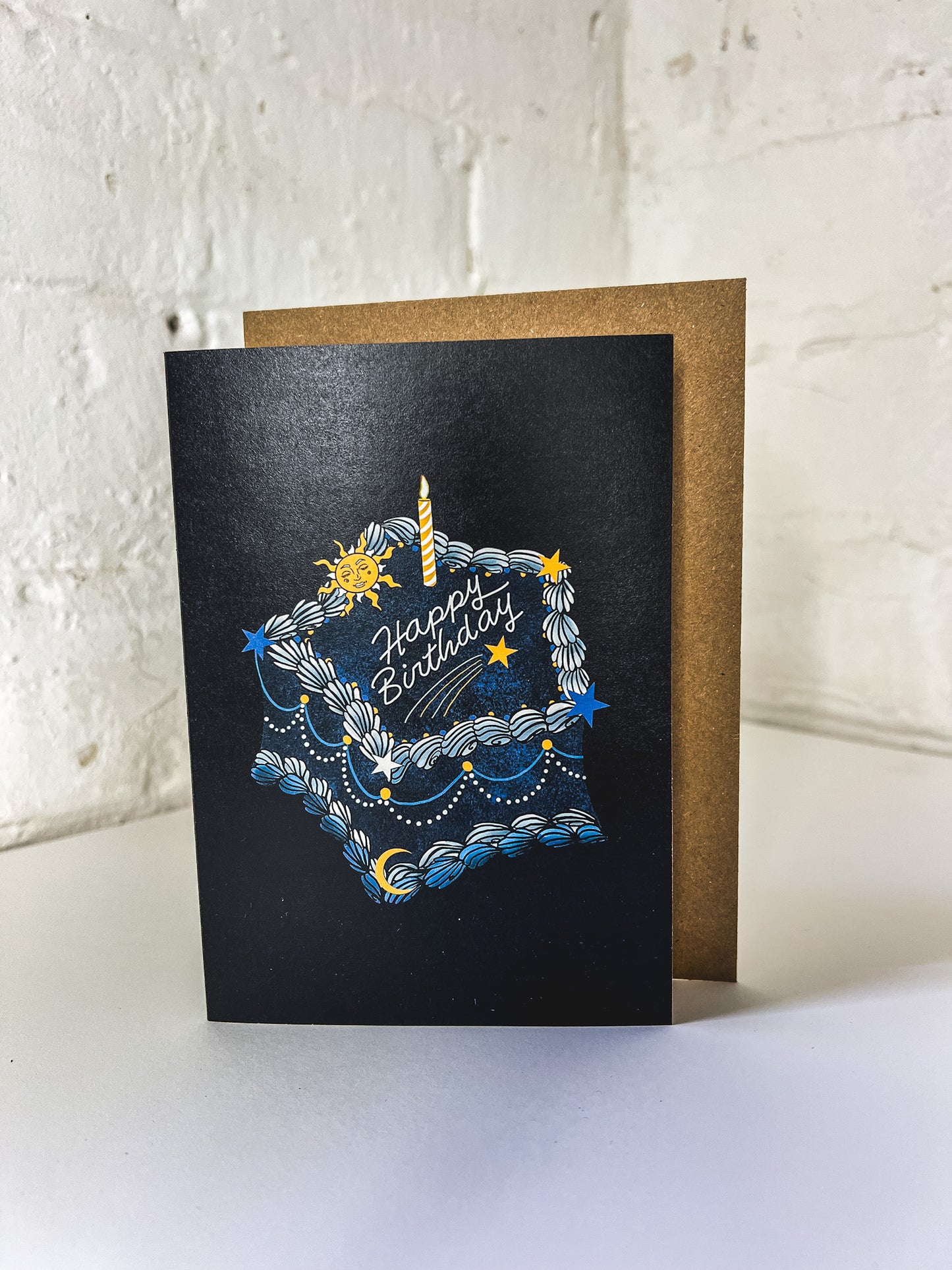 Star Happy Birthday Cake Card