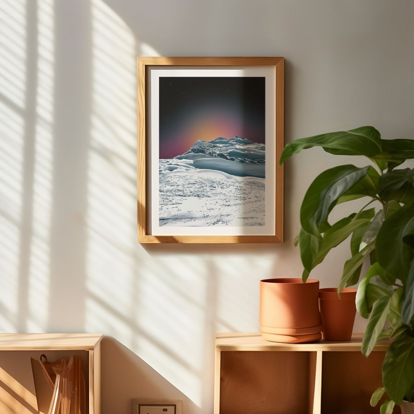 Sunset and Stars Alpine Mountain Art Print